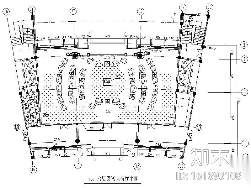 某行政中心办公区方案图(含效果)cad施工图下载【ID:161693108】