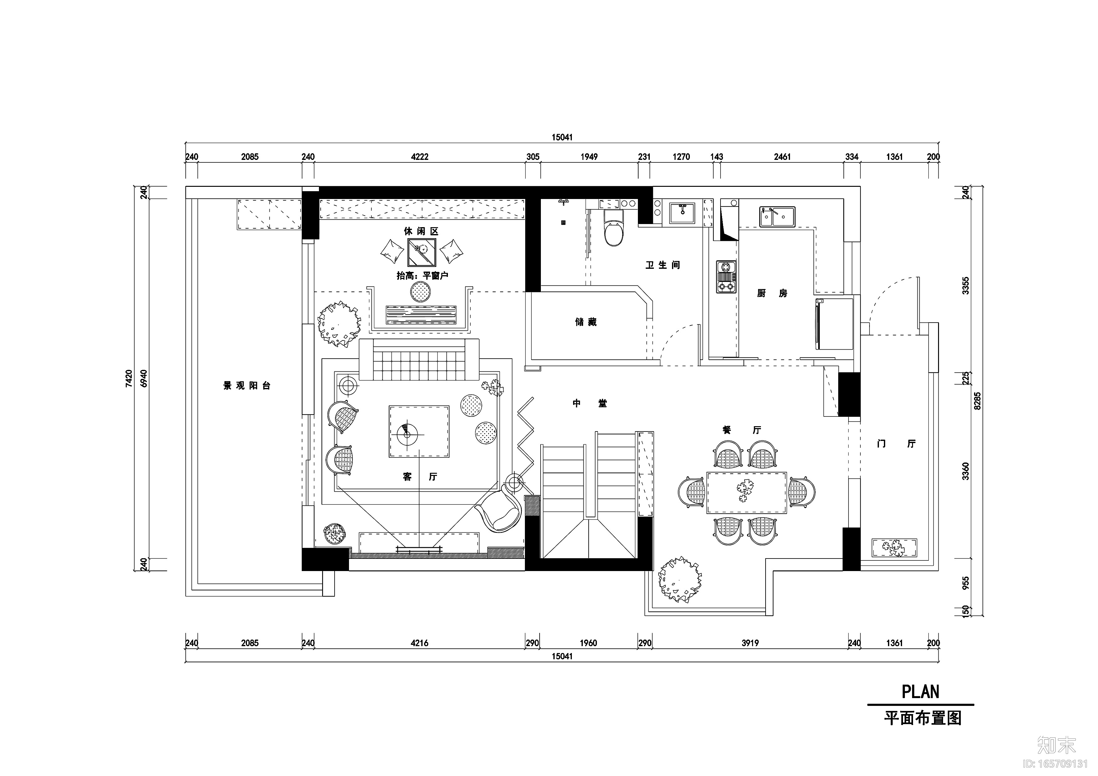 徐东两居室复式楼室内装修施工图+效果图施工图下载【ID:165709131】