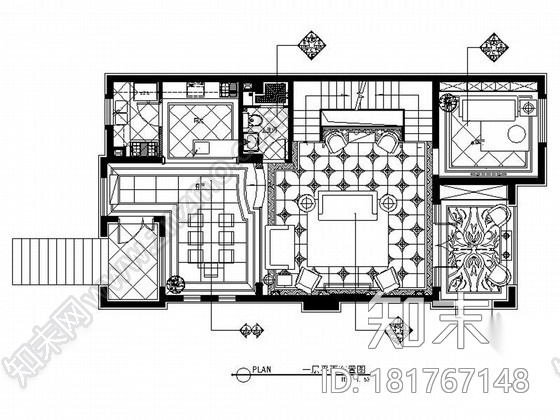 精品豪华欧式风格三层别墅室内装修施工图cad施工图下载【ID:181767148】