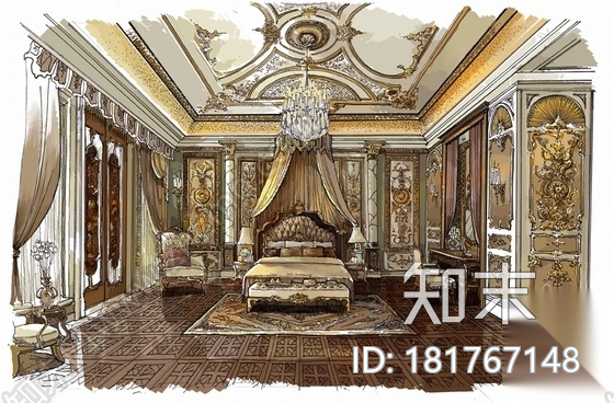 精品豪华欧式风格三层别墅室内装修施工图cad施工图下载【ID:181767148】