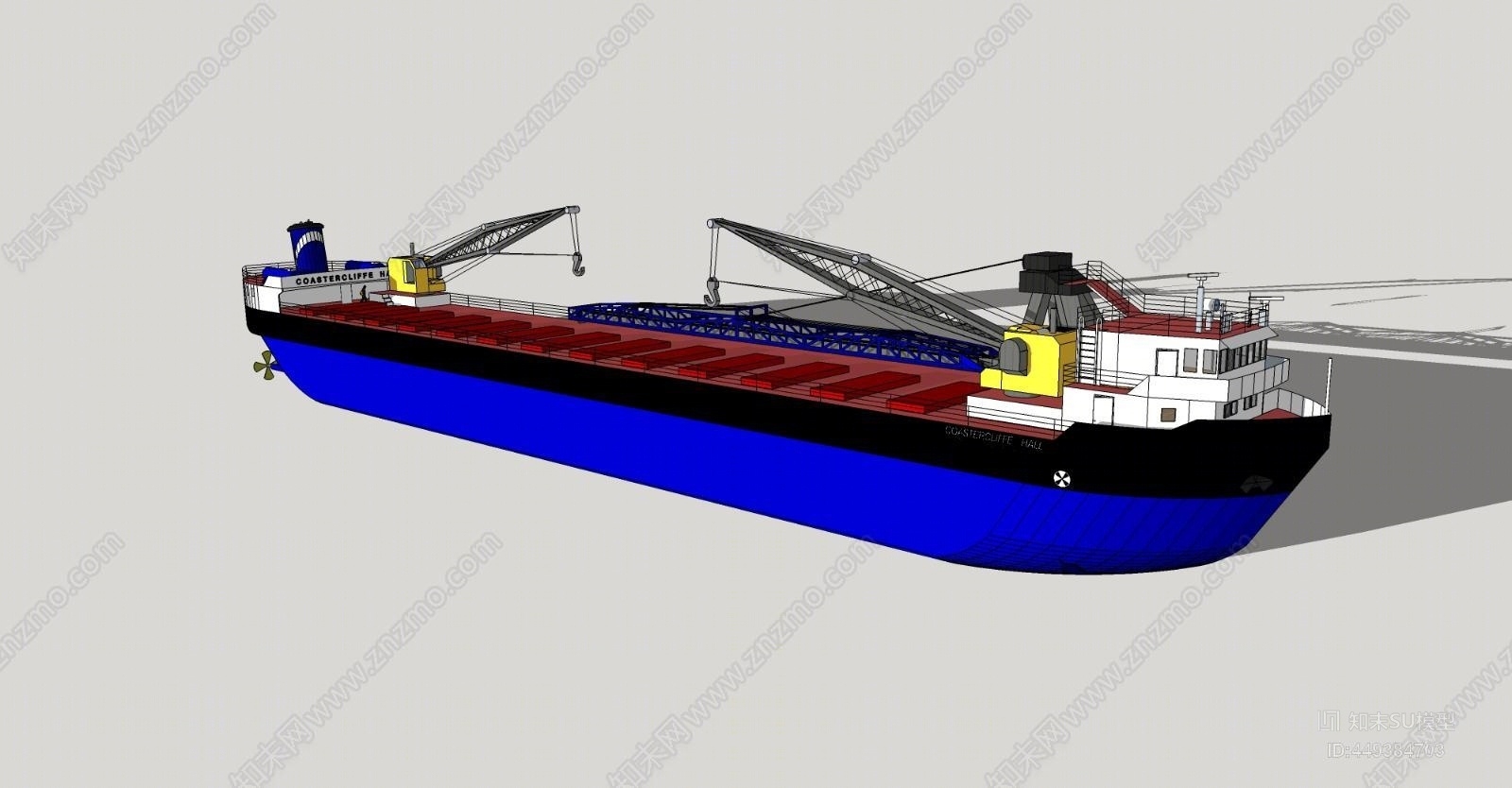 现代风格货轮轮船SU模型下载【ID:449384703】