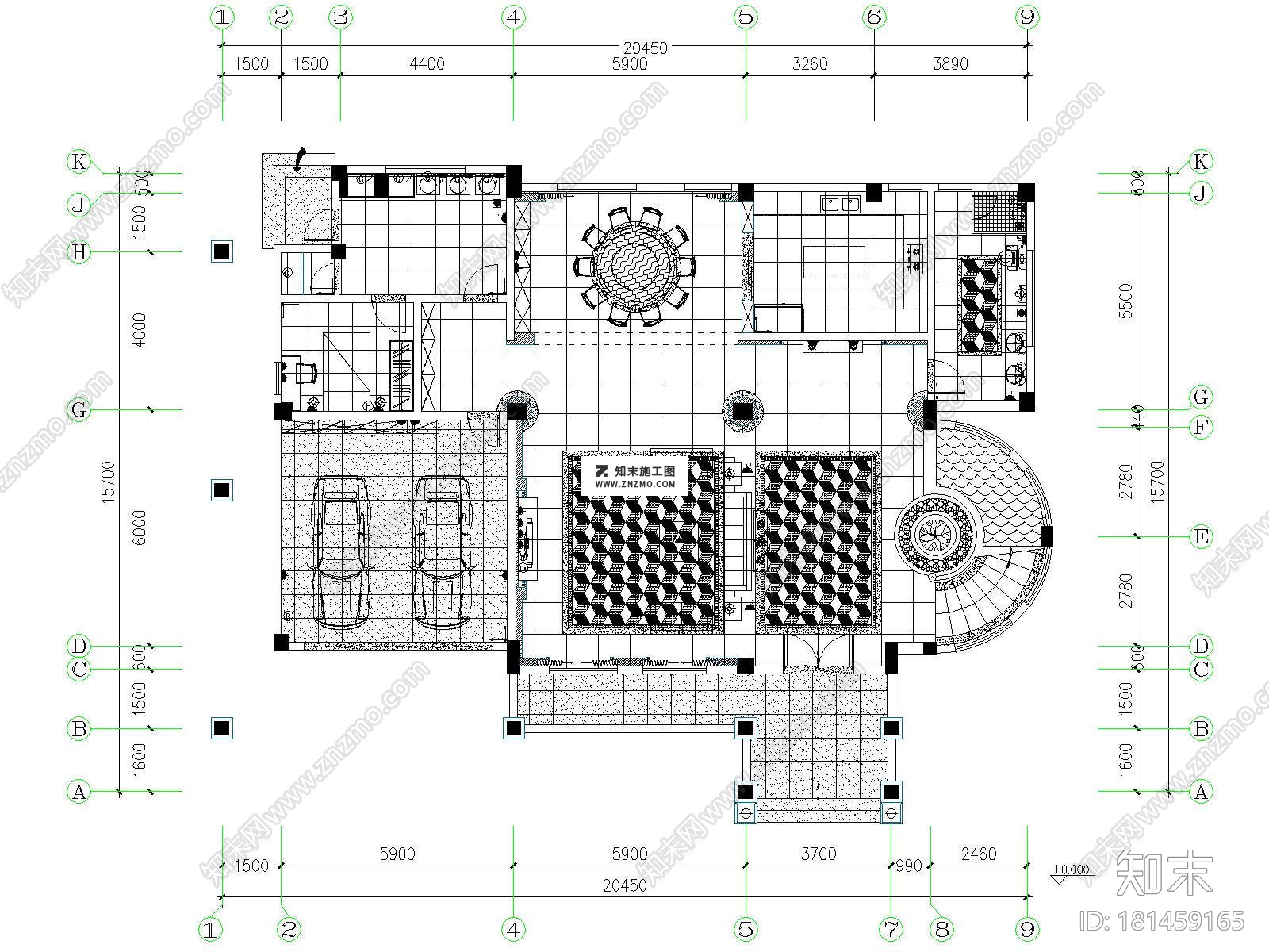 欧式上千家别墅CAD施工图下载cad施工图下载【ID:181459165】