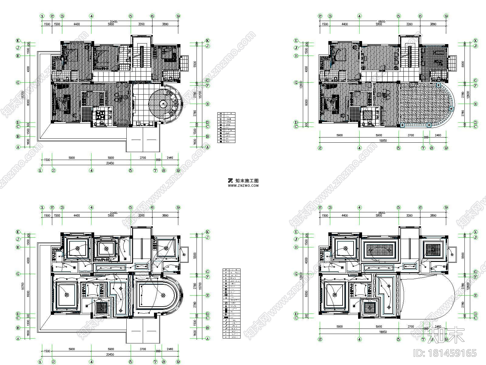 欧式上千家别墅CAD施工图下载cad施工图下载【ID:181459165】