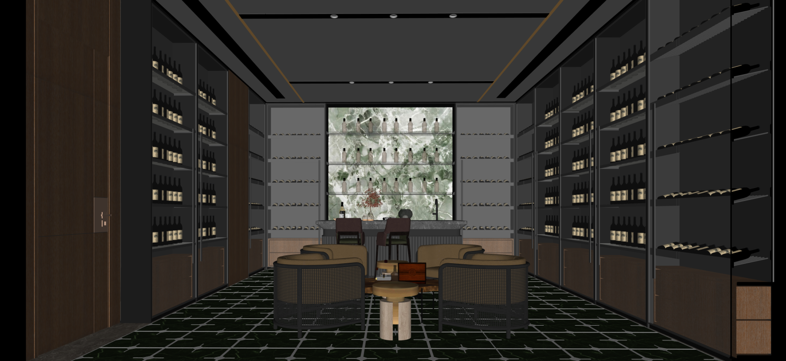 新中式酒馆SU模型下载【ID:1222253525】