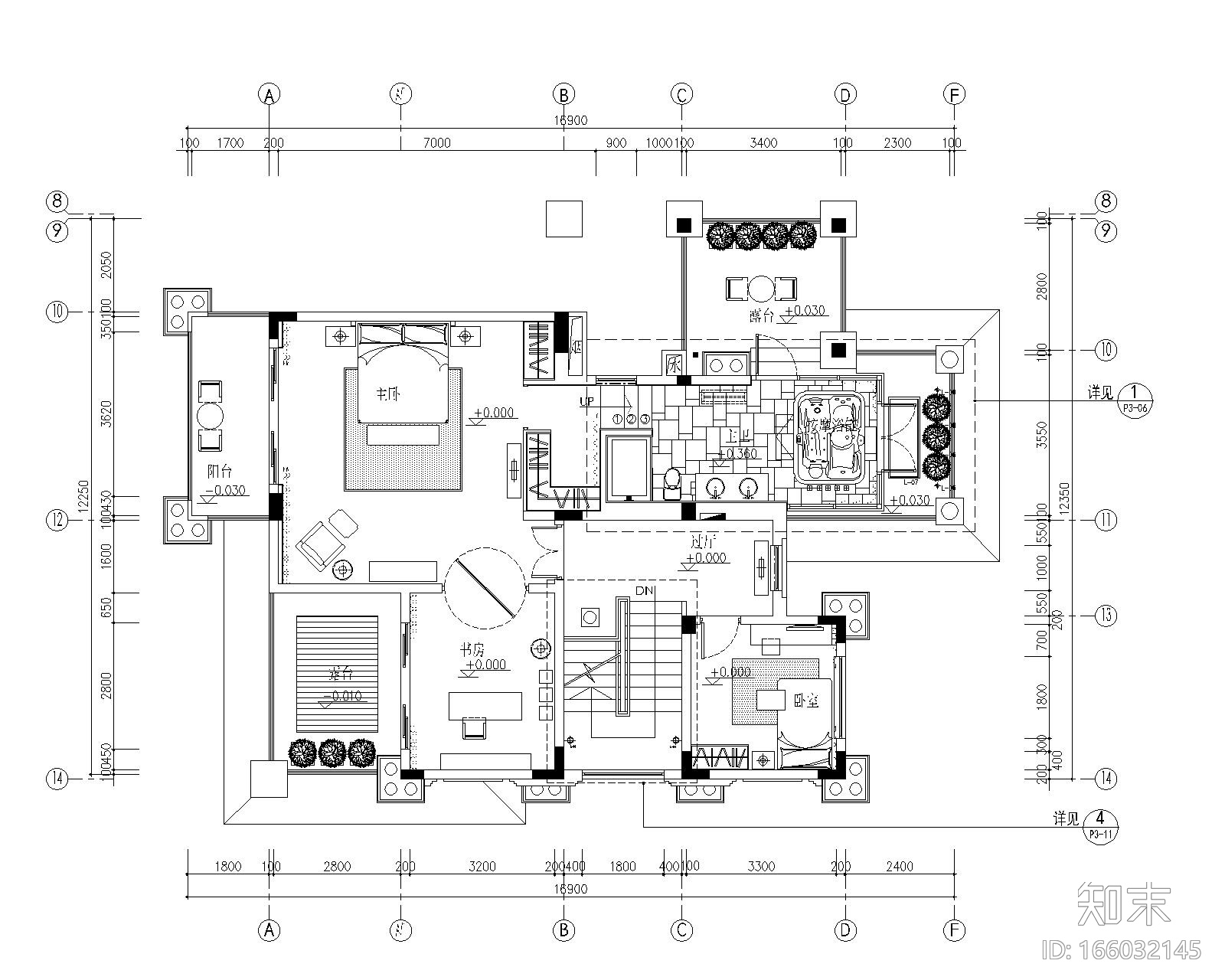 ​广州番禺某东南亚风格别墅样板房施工图cad施工图下载【ID:166032145】