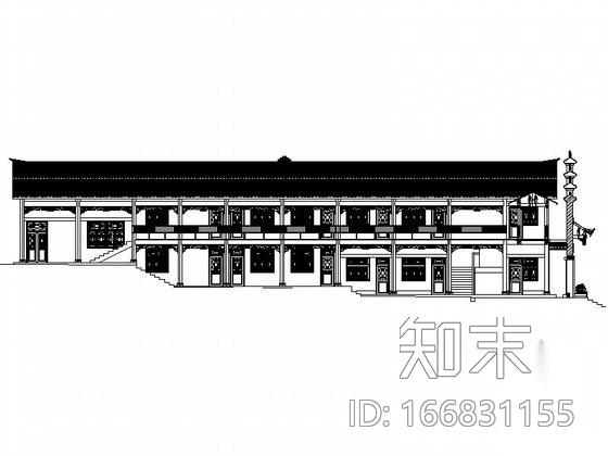 [仿古建]某二层服务用房建筑扩初图施工图下载【ID:166831155】