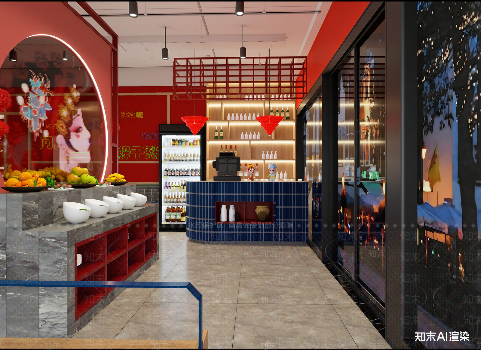 新中式奶茶店3D模型下载【ID:1214725413】
