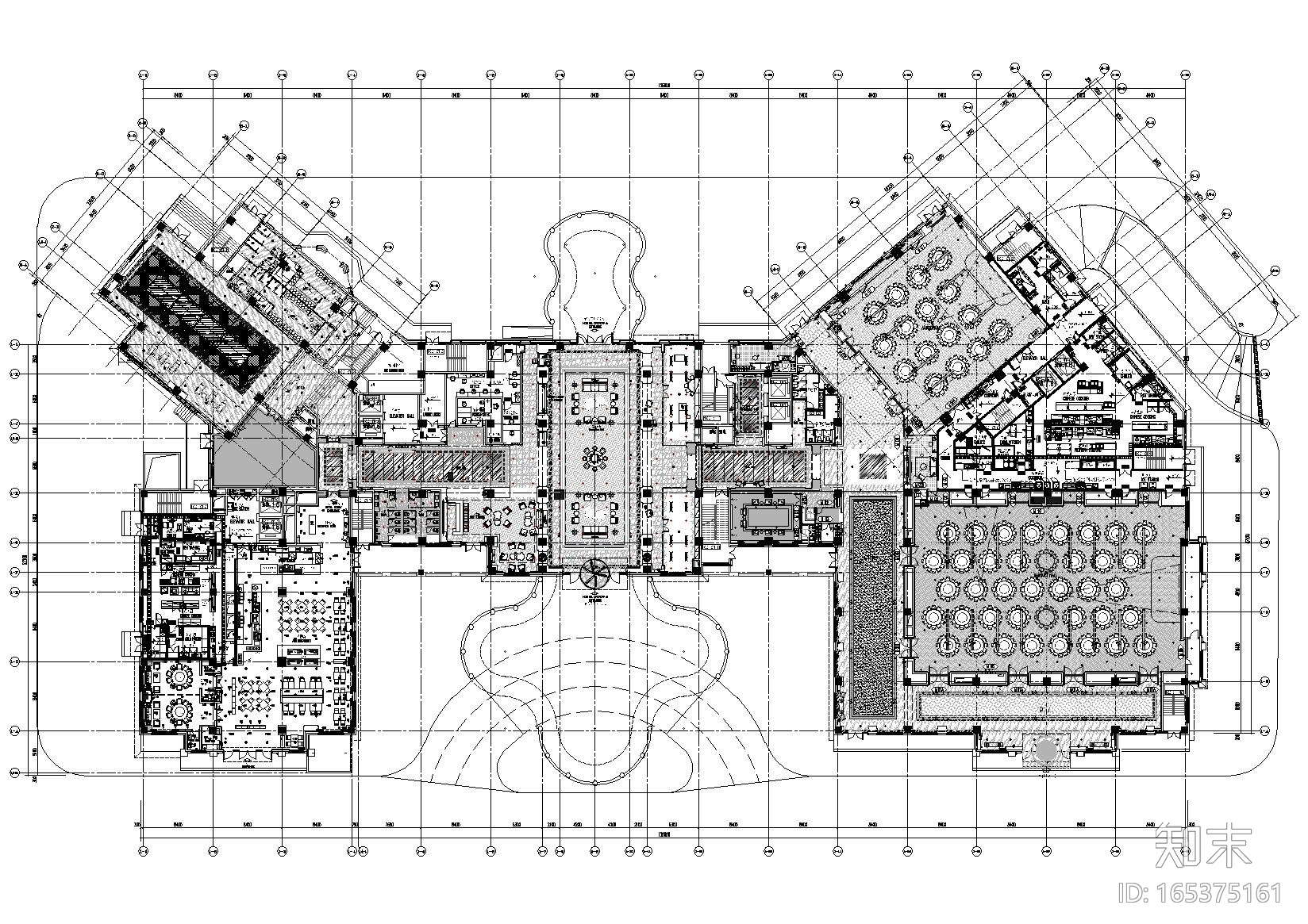 [南昌]玫瑰城艾溪湖酒店室内装修工程施工图cad施工图下载【ID:165375161】