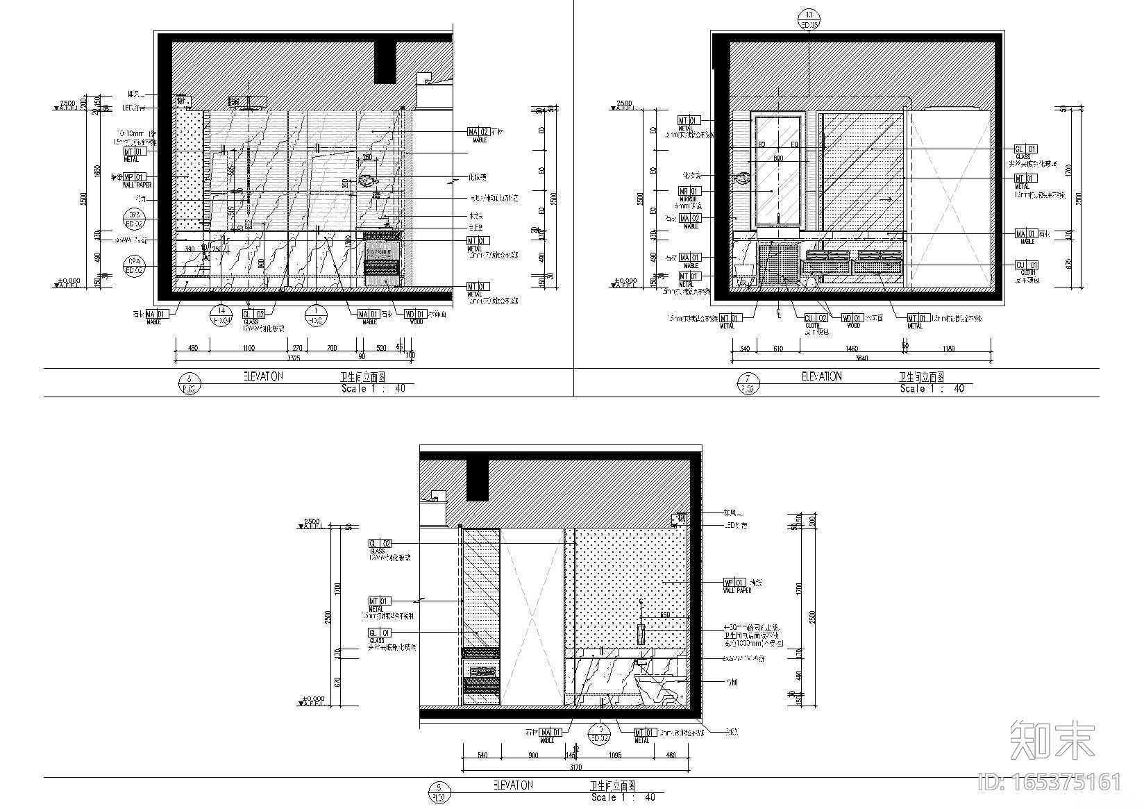 [南昌]玫瑰城艾溪湖酒店室内装修工程施工图cad施工图下载【ID:165375161】