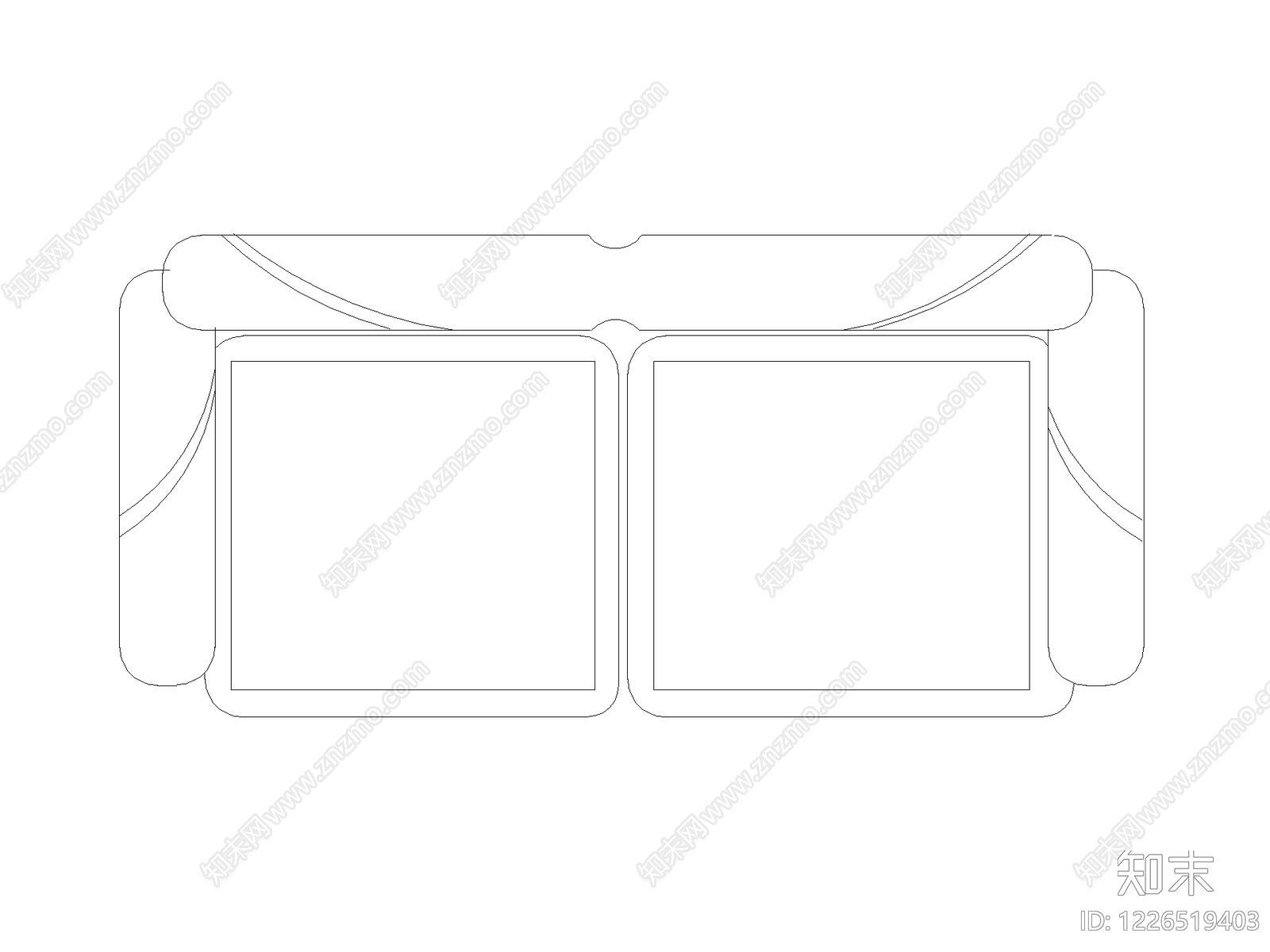 沙发cad施工图下载【ID:1226519403】