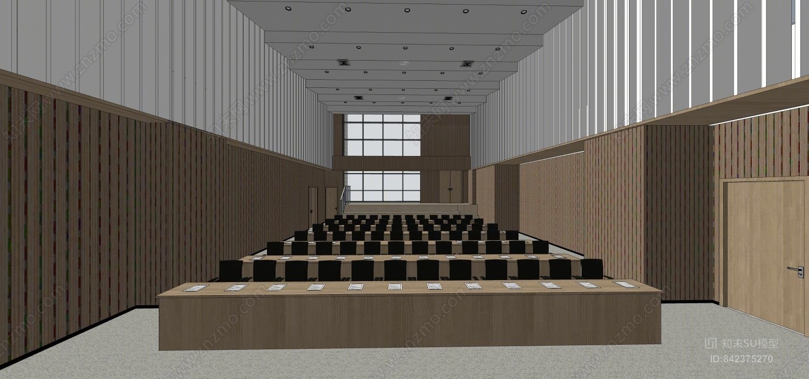 现代报告厅SU模型下载【ID:842375270】