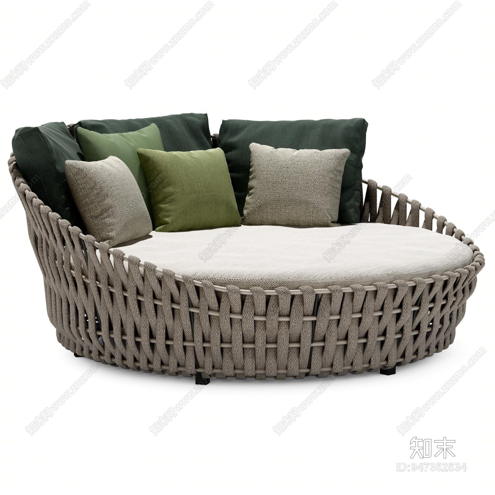 现代户外阳台花园休闲沙发椅3D模型下载【ID:947352534】