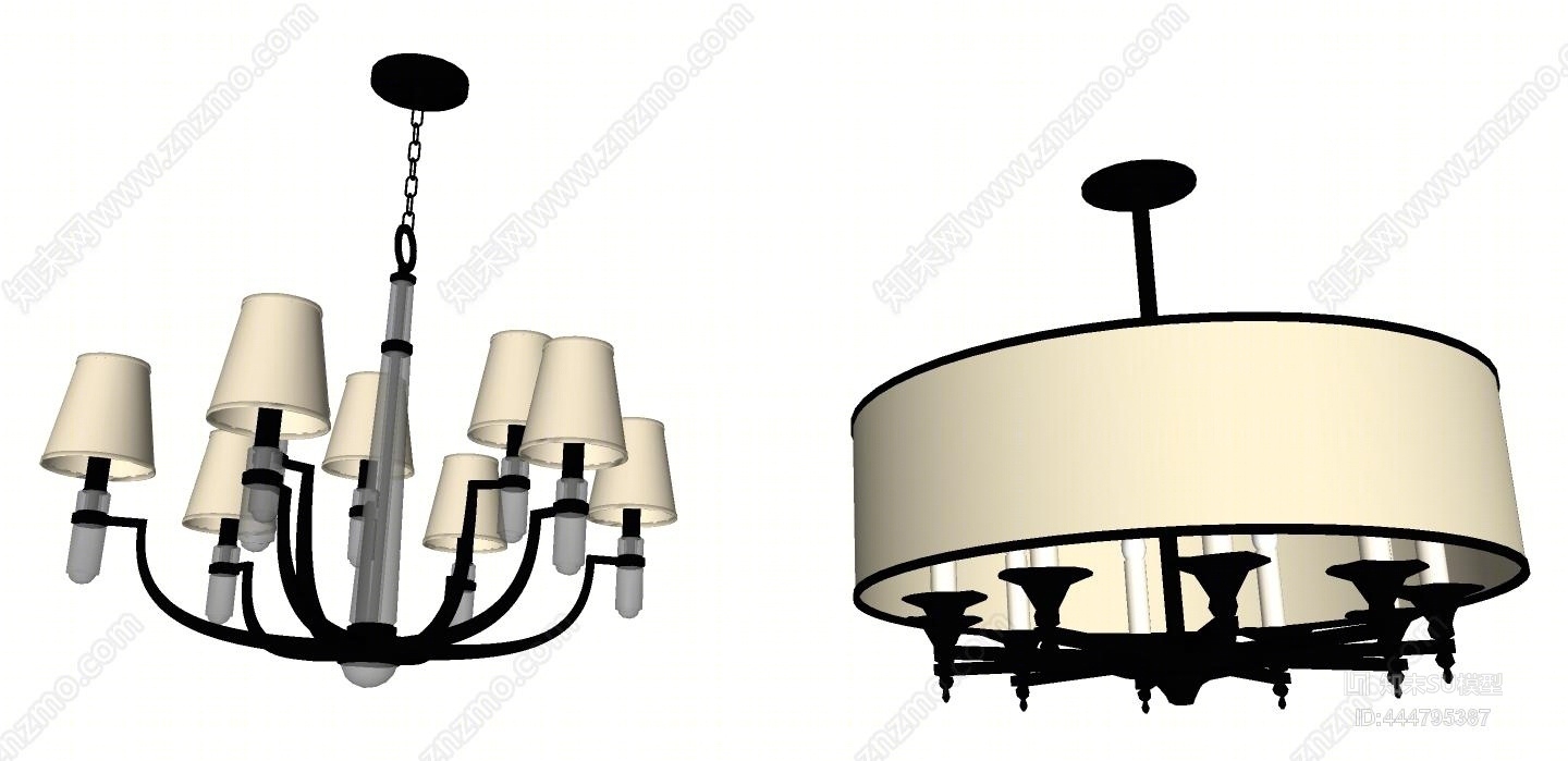 现代烛台灯SU模型下载【ID:444795387】