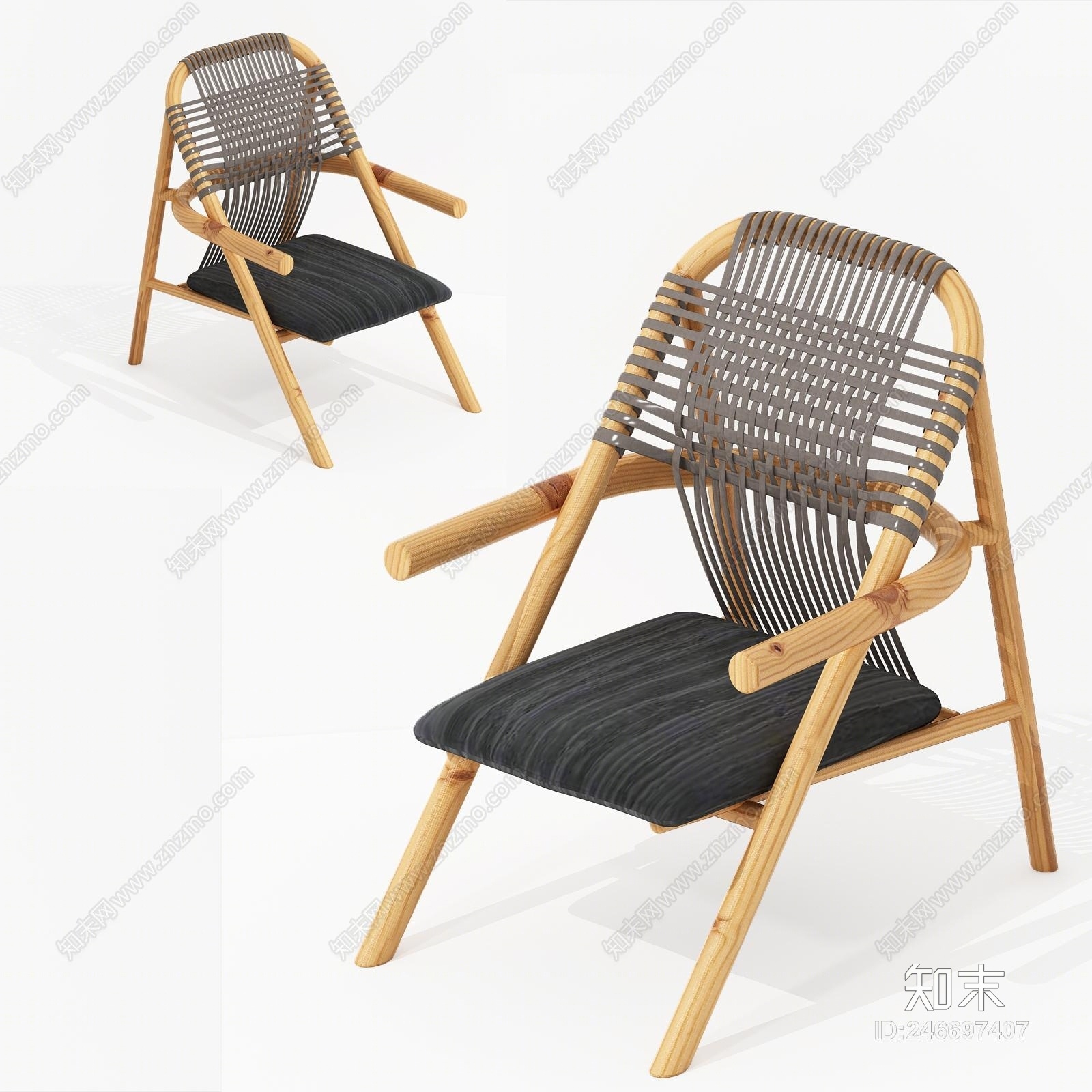 新中式竹椅3D模型下载【ID:246697407】