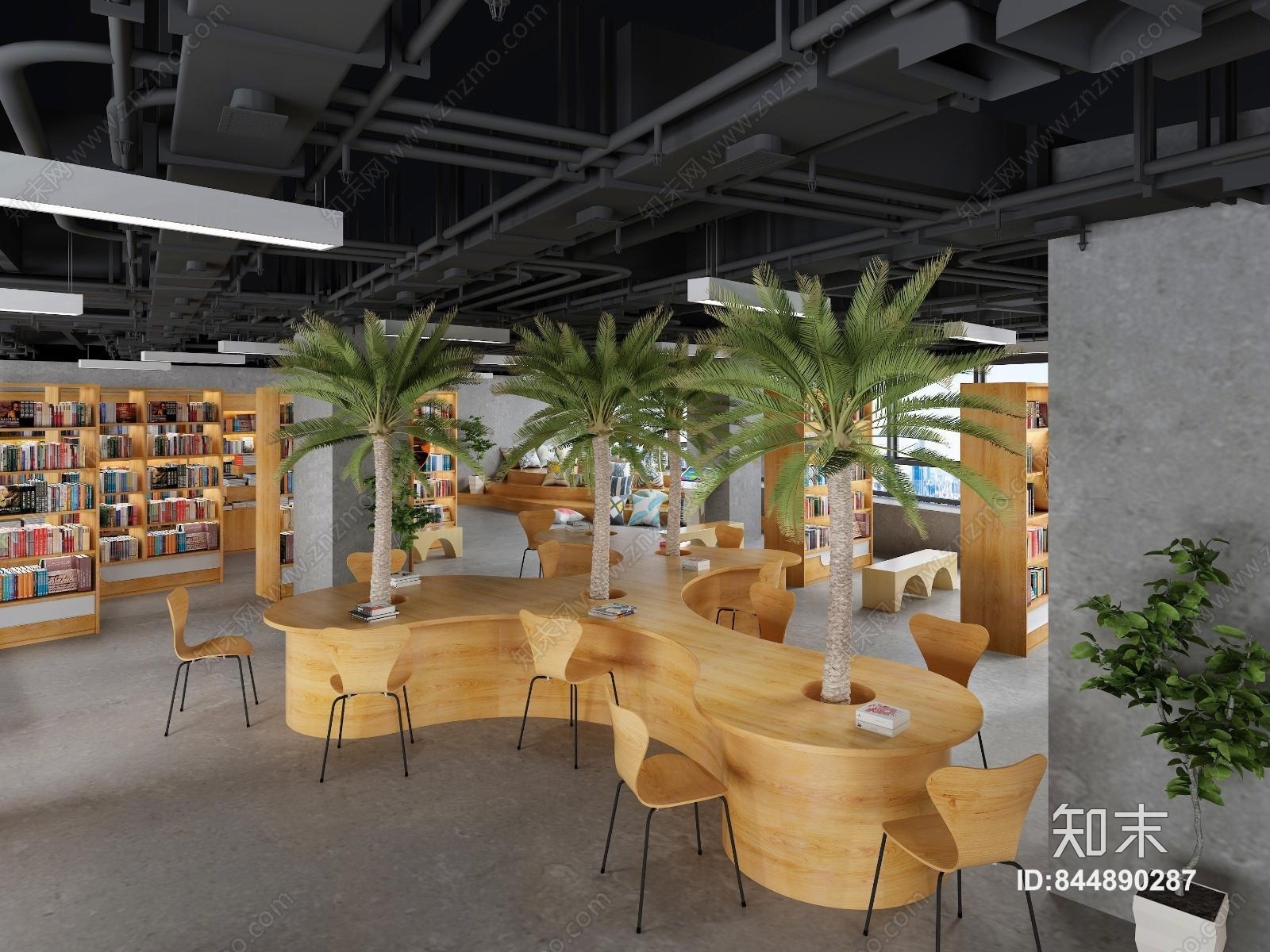 现代书店3D模型下载【ID:844890287】