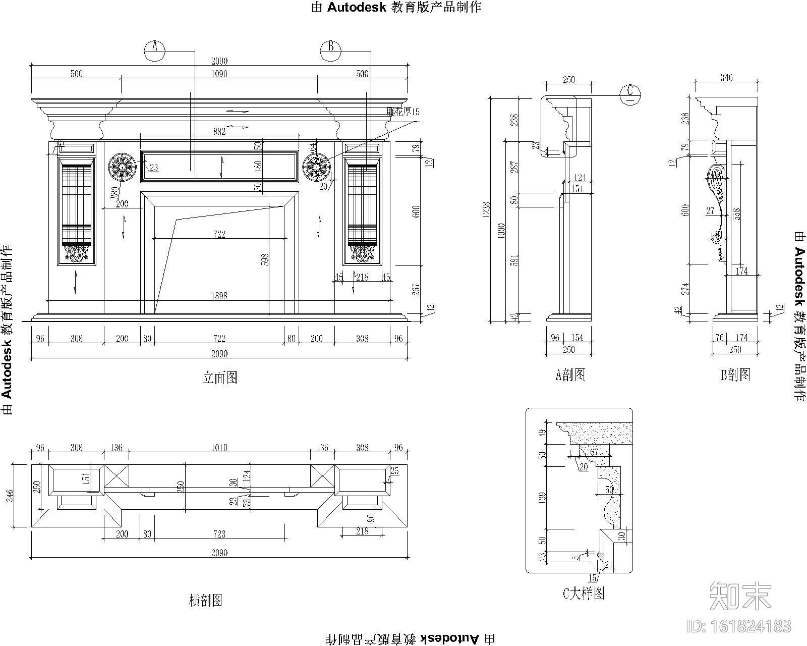 木作家具欧式构件CAD图块（门类、垭口、窗套、线条、装...施工图下载【ID:161824183】