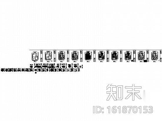 现代风格三居室样板间室内装修图cad施工图下载【ID:161870153】