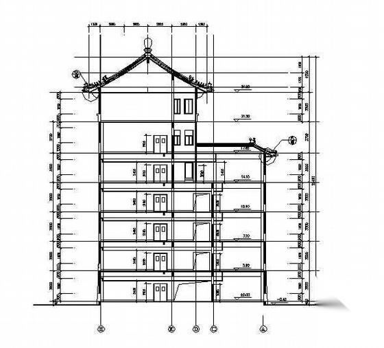 某七层古典风格医院建筑设计方案cad施工图下载【ID:165738139】