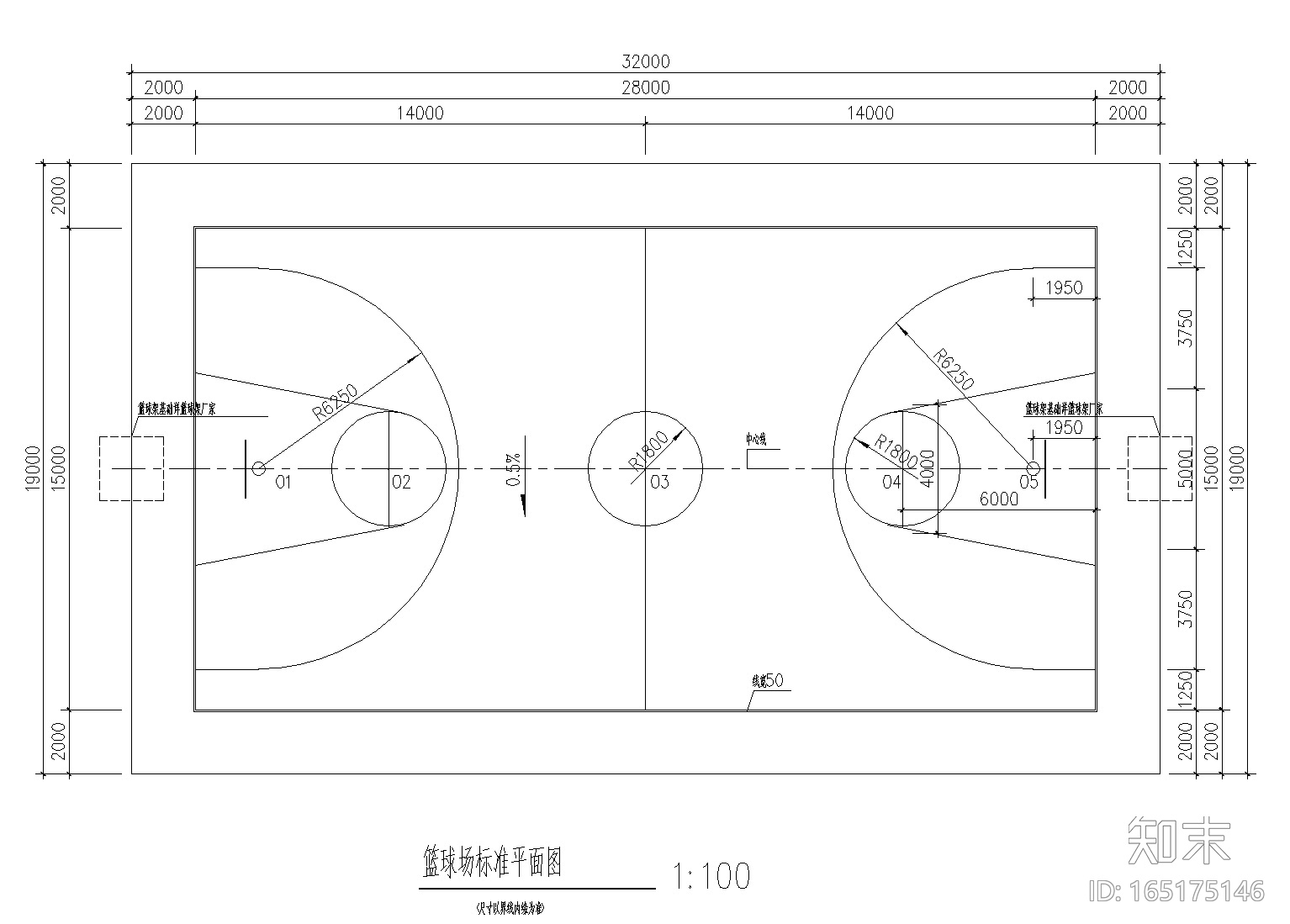 篮球场施工图下载【ID:165175146】