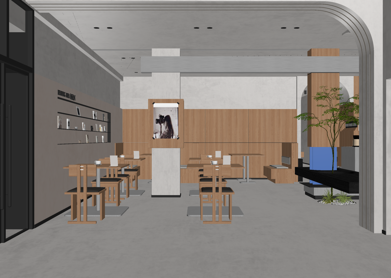 现代咖啡厅3D模型下载【ID:1214401181】