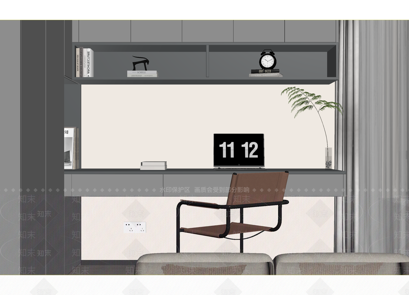 现代书房3D模型下载【ID:1214683605】