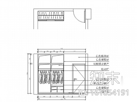 简洁现代风格两居室装修图（含效果图）cad施工图下载【ID:161854191】