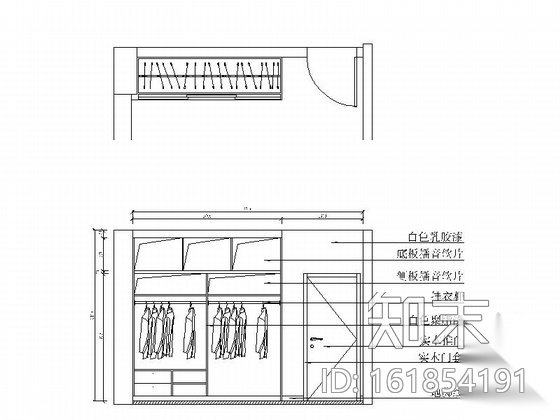 简洁现代风格两居室装修图（含效果图）cad施工图下载【ID:161854191】