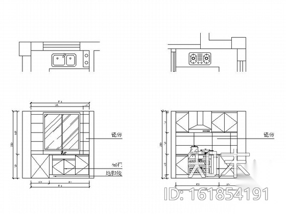 简洁现代风格两居室装修图（含效果图）cad施工图下载【ID:161854191】