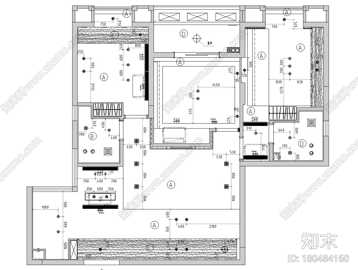 凯隆地产现代风格样板房室内施工图设计（CAD+实景图）施工图下载【ID:180484160】