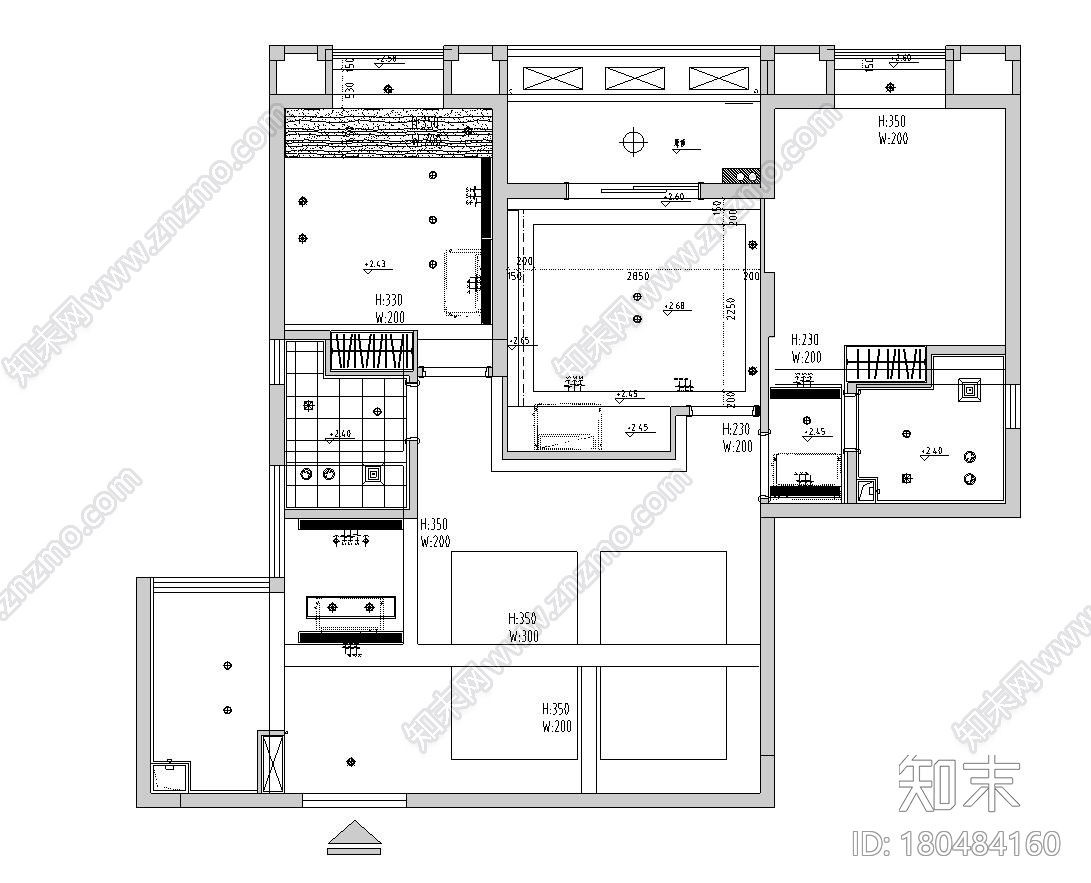 凯隆地产现代风格样板房室内施工图设计（CAD+实景图）施工图下载【ID:180484160】