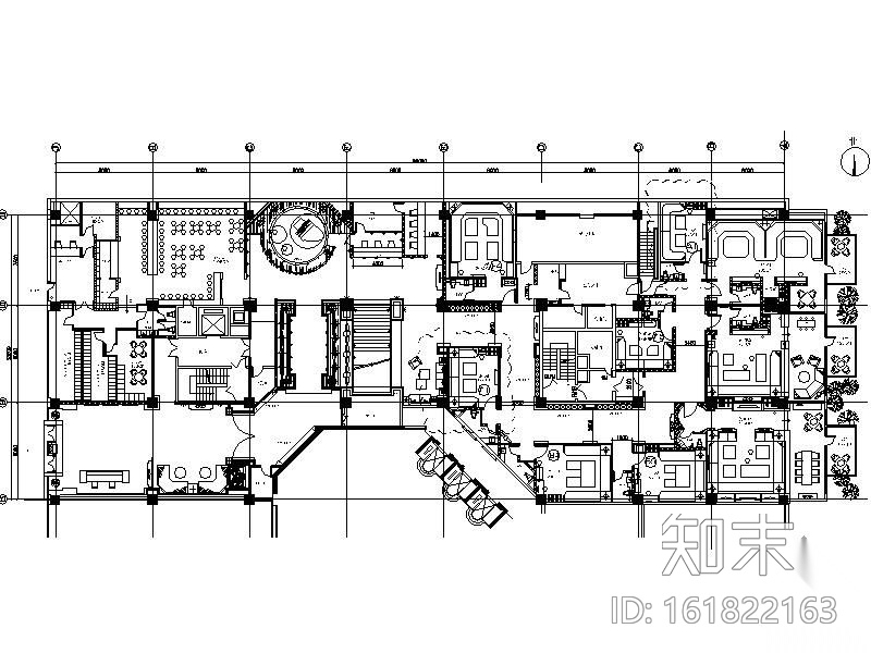 假日酒店KTV会所公共区域施工图cad施工图下载【ID:161822163】