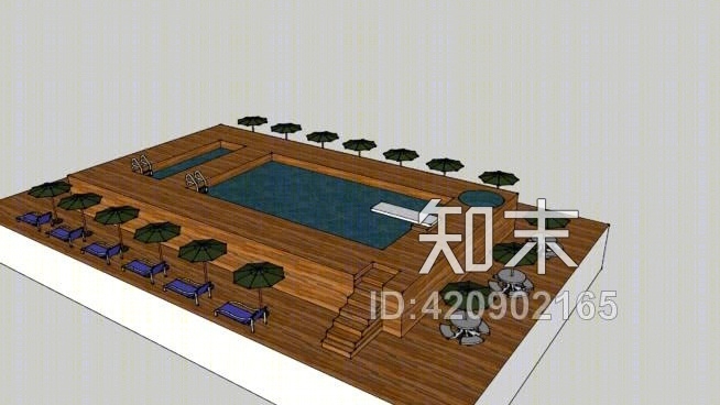 水塘SU模型下载【ID:420902165】