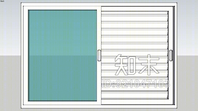 铁1400x950窗口SU模型下载【ID:921047103】