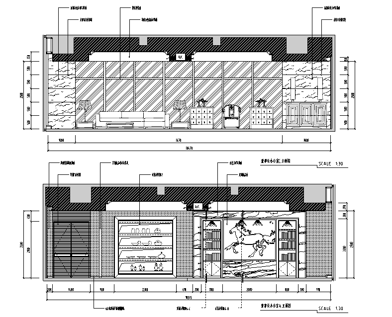 [福建]混搭风格恒基集团办公空间设计施工图（附效果图）cad施工图下载【ID:161779154】