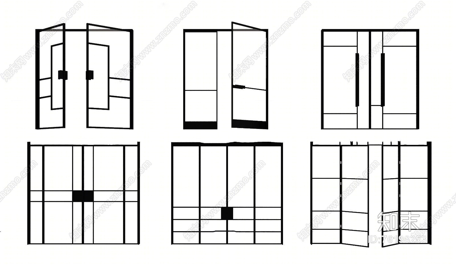 现代玻璃门商场推拉门3D模型下载【ID:76198253】