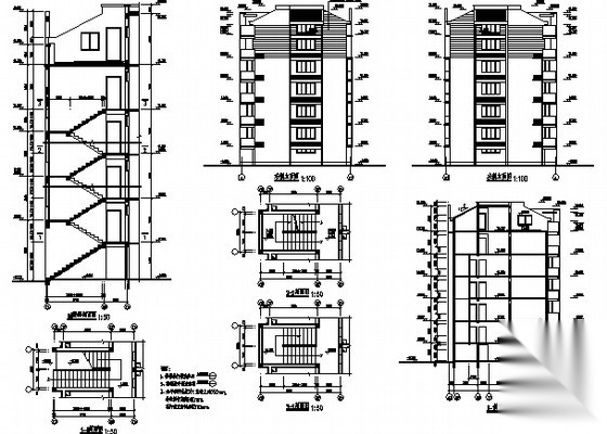 某五层单身公寓建筑扩初图施工图下载【ID:165136104】