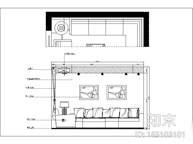 [武汉]动感活泼的两居室施工图（含效果图和3D模型）施工图下载【ID:165103101】