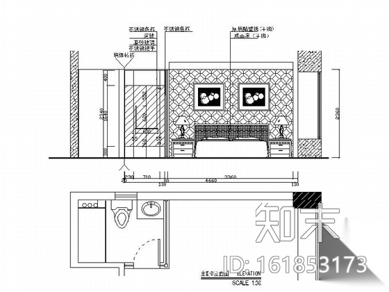 [广州]现代时尚三居室装修图（含效果图）cad施工图下载【ID:161853173】