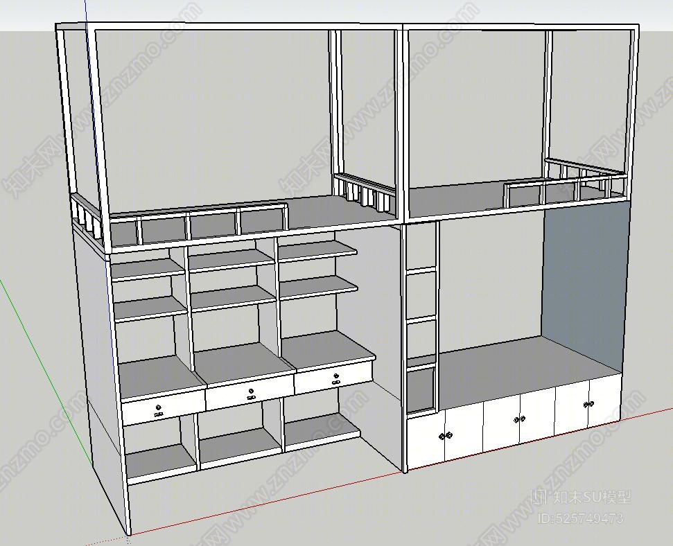 宿舍SU模型下载【ID:525749473】