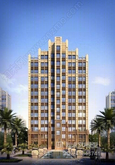 artdeco小高层住宅SU模型下载【ID:241343741】