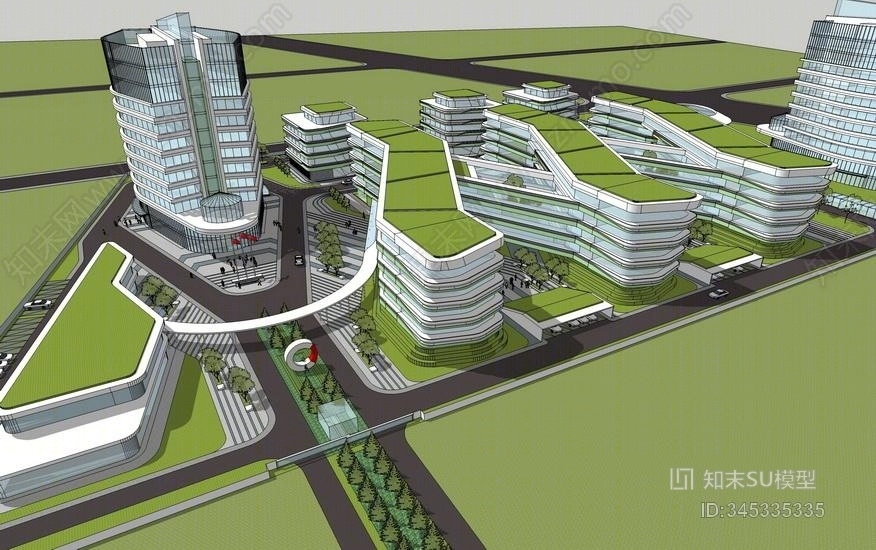 高新技术产业园科技园SU模型下载【ID:345335335】