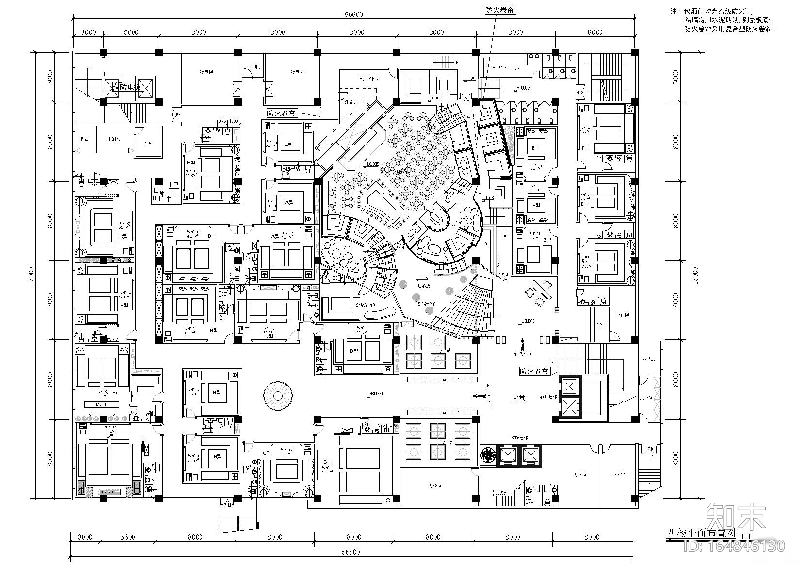 [浙江]温州宝丽金新南亚KTV会所施工图+实景cad施工图下载【ID:164846130】