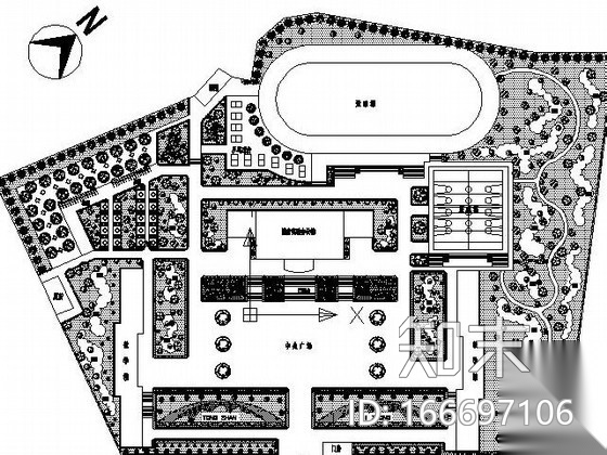 云南某校园景观绿化设计总图施工图下载【ID:166697106】