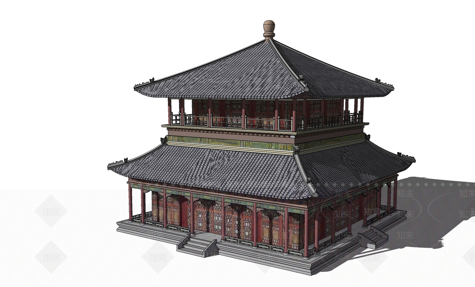 中式古建筑SU模型下载【ID:174057273】