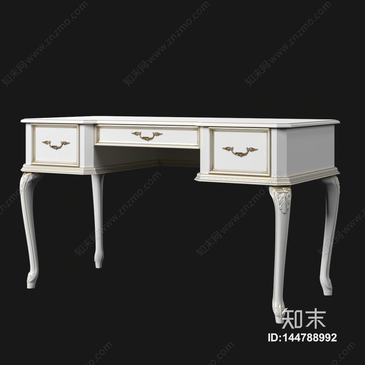 美式书桌3D模型下载【ID:144788992】
