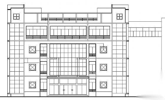 某厂区四层办公楼建筑设计方案图cad施工图下载【ID:151402147】