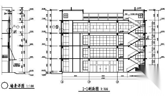 某厂区四层办公楼建筑设计方案图cad施工图下载【ID:151402147】