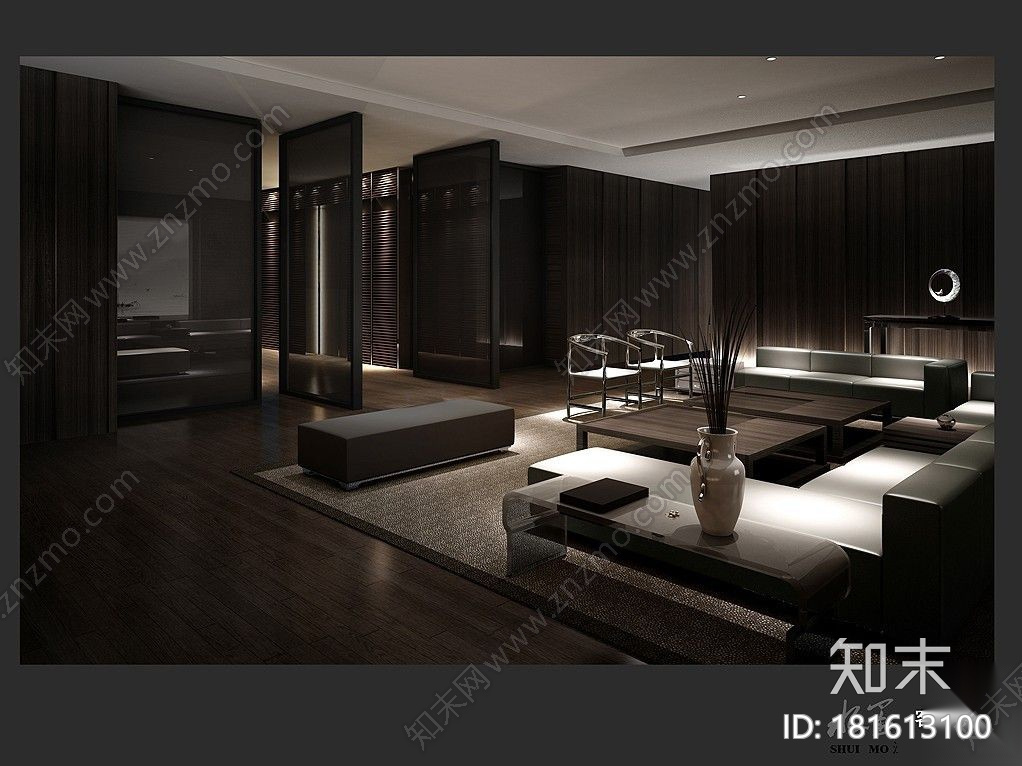 [江苏]水墨江南新中式风格套房施工图设计（附高清效果图...施工图下载【ID:181613100】