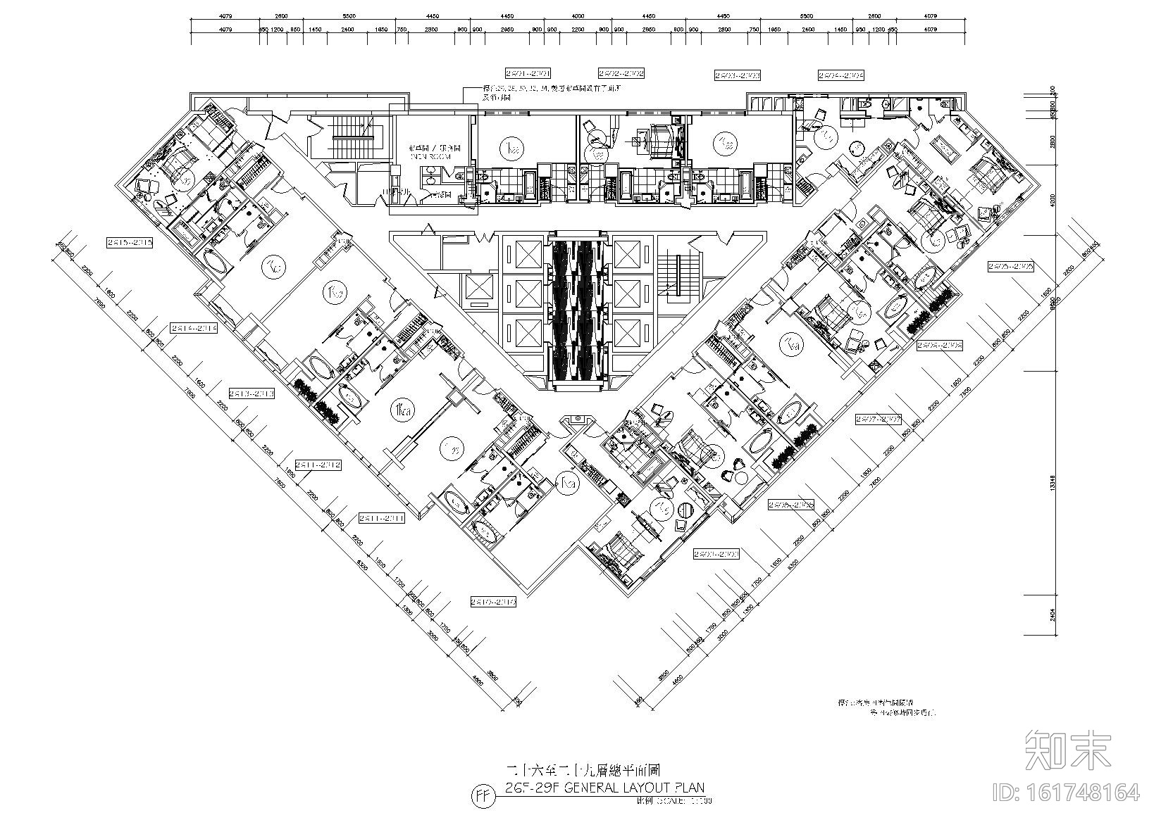 成都高档商务旅游酒店公区客房装饰施工图cad施工图下载【ID:161748164】