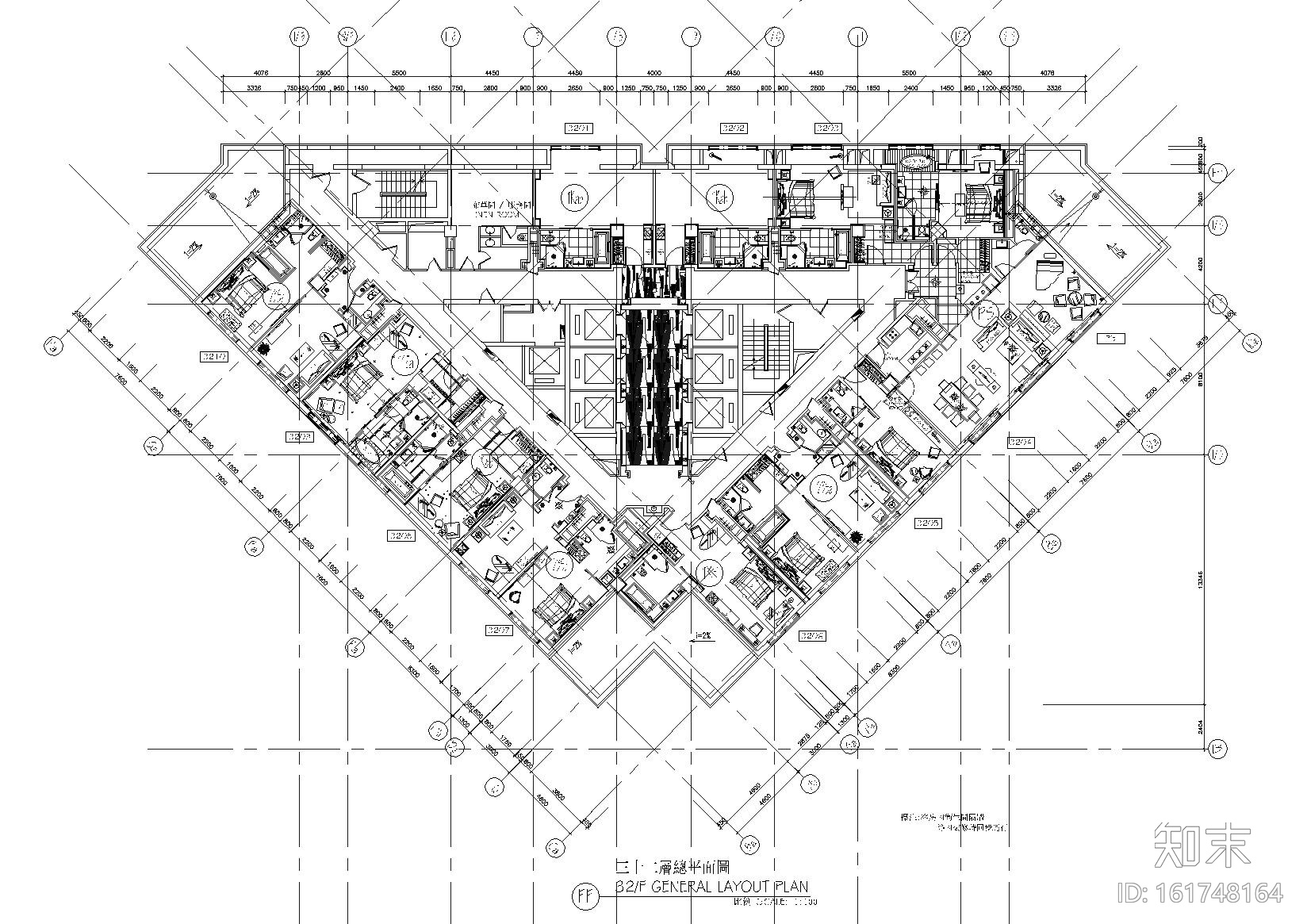 成都高档商务旅游酒店公区客房装饰施工图cad施工图下载【ID:161748164】